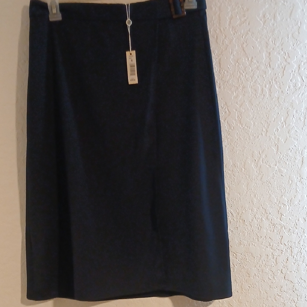 Max Studio Dark Blue Wrap MAXI Skirt Size 8 NWT